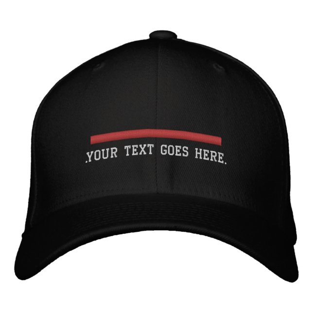 The Thin Red Line Personalize This with text Embroidered Baseball Cap (Front)