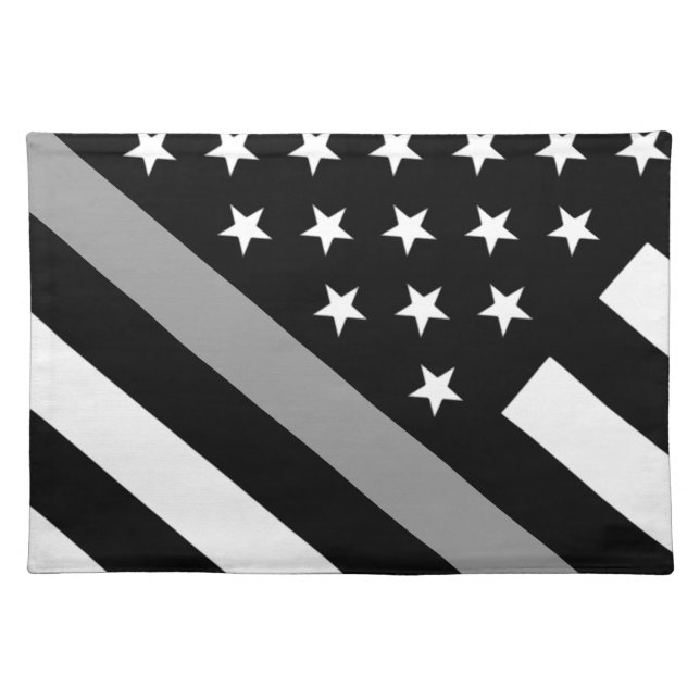 The Thin Silver Line Flag Cloth Placemat (Front)