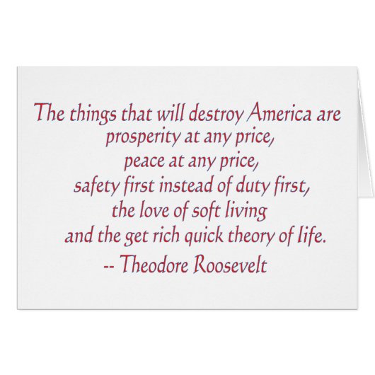 The things that will destroy America..... Cards (Front Horizontal)