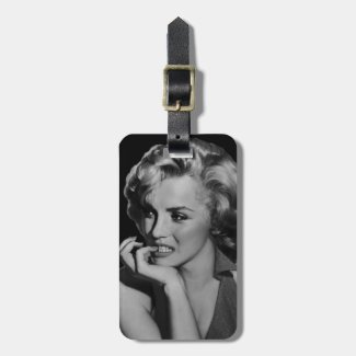 Luggage Tag with Black & White Photo of Marilyn Monroe
