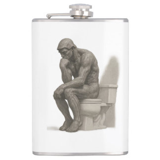 The Thinker on the Throne – Classical Charcoal Sty Flask