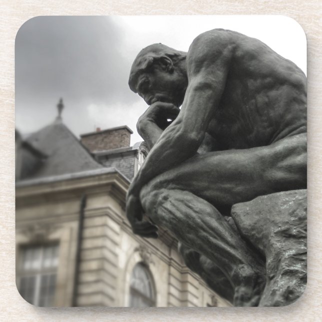 The Thinker Rodin Paris Sculpture Coaster (Front)