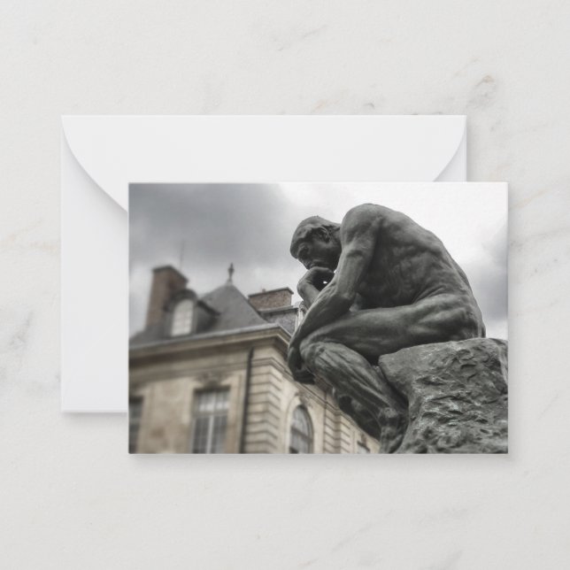 The Thinker Rodin Paris Sculpture Note Card (Front)