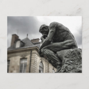 The Thinker Rodin Paris Sculpture Postcard