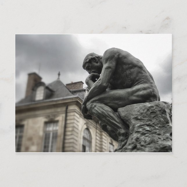 The Thinker Rodin Paris Sculpture Postcard (Front)