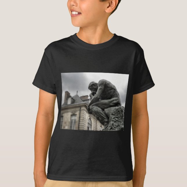 The Thinker Rodin Paris Sculpture T-Shirt (Front)