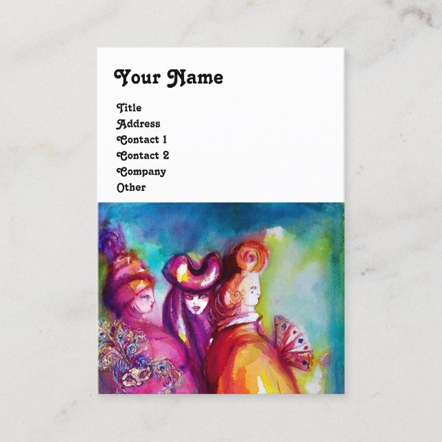 THE THIRD MASK / Costume Designer ,Theater Artist Business Card (Front)