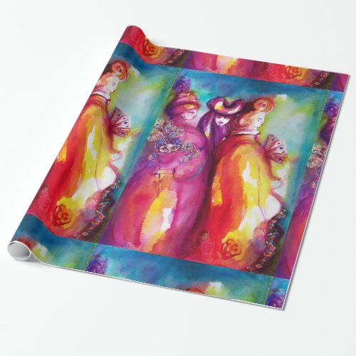 THE THIRD MASK  Venetian Carnival Masquerade Ball Wrapping Paper