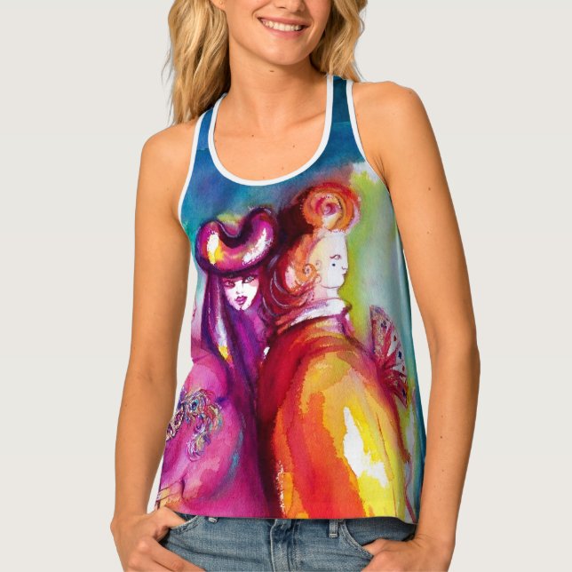 THE THIRD MASK / Venetian Carnival Masquerade Blue Tank Top (Front)