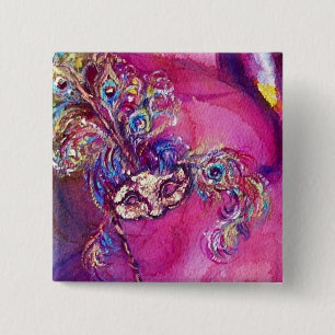 THE THIRD MASK - / Venetian Mardi Gras Masquerade Button