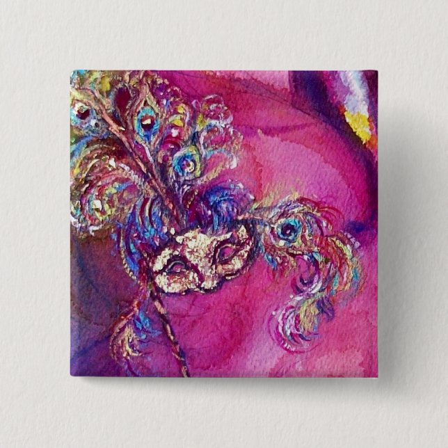 THE THIRD MASK - / Venetian Mardi Gras Masquerade Button (Front)