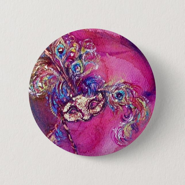 THE THIRD MASK - / Venetian Mardi Gras Masquerade Button (Front)