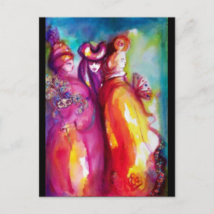 THE THIRD MASK Venetian Masquerade Masks Invitation Postcard