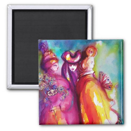 THE THIRD MASK  Venetian Masquerade Watercolor Magnet