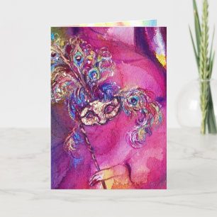 THE THIRD MASK / VENETIAN MASQUREADE,pink purple Card