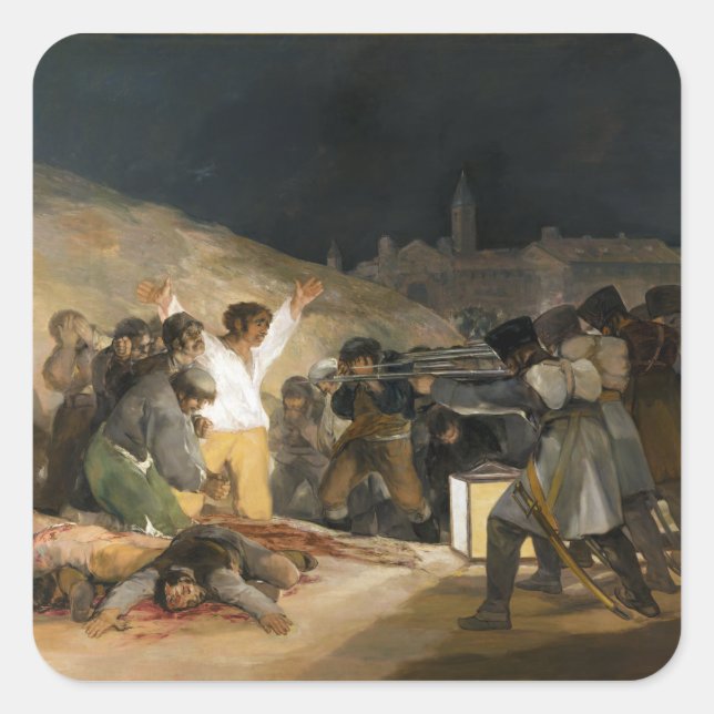 The Third of May 1808 by Francisco Goya Square Sticker (Front)