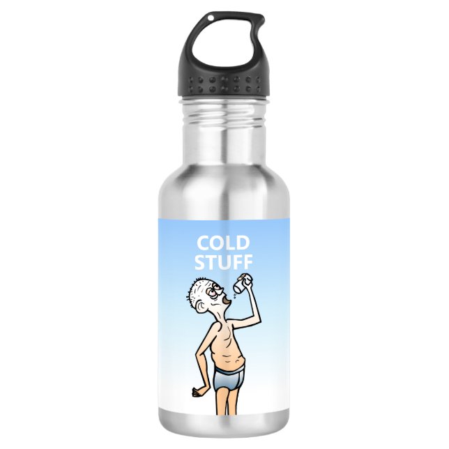 The Thirsty Man Stainless Steel Water Bottle (Front)