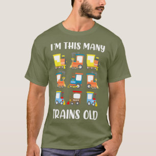 The This Many Trains Old 9th Birthday Railroad T-Shirt