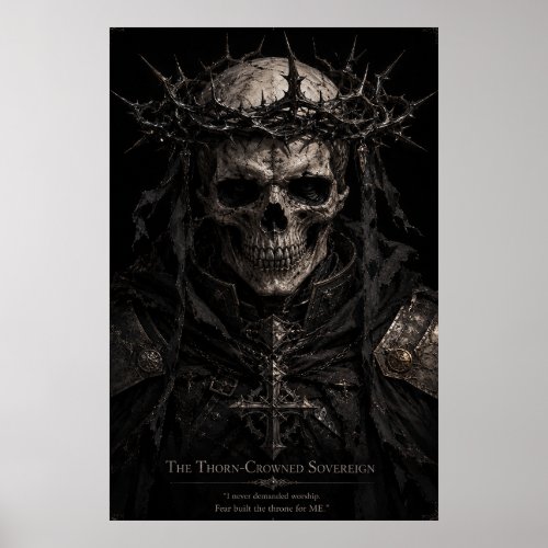 The Thorn-Crowned Sovereign Dark Gothic Skull Can Poster