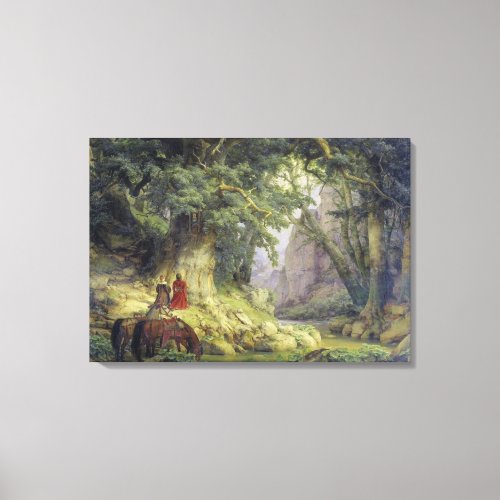 The Thousand_Year Oak Tree by Karl Lessing Canvas Print