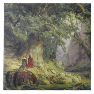 The Thousand-Year Oak Tree (by Karl Lessing) Ceramic Tile