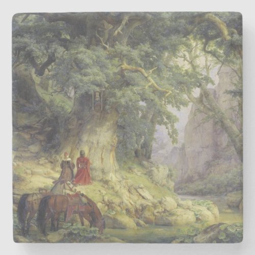 The Thousand_Year Oak Tree by Karl Lessing Stone Coaster