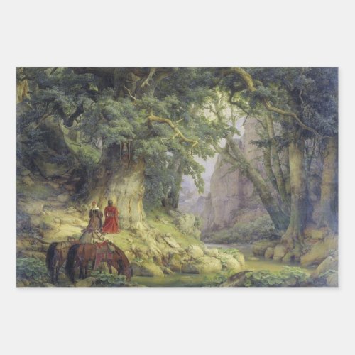 The Thousand_Year Oak Tree by Karl Lessing Wrapping Paper Sheets