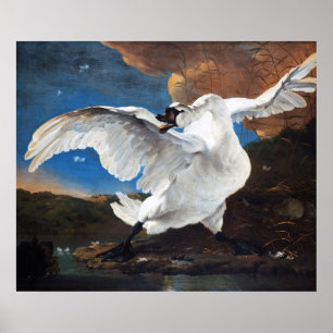 The Threatened Swan painting by Jan Asselijn Poster