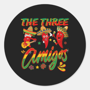 The Three Amigos - Funny Chili Cinco De Mayo Classic Round Sticker