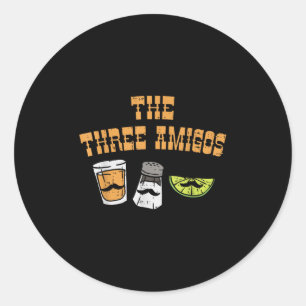The Three Amigos Tequila Salt Lime Cinco De Mayo D Classic Round Sticker
