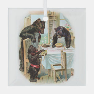 The Three Bears Glass Ornament