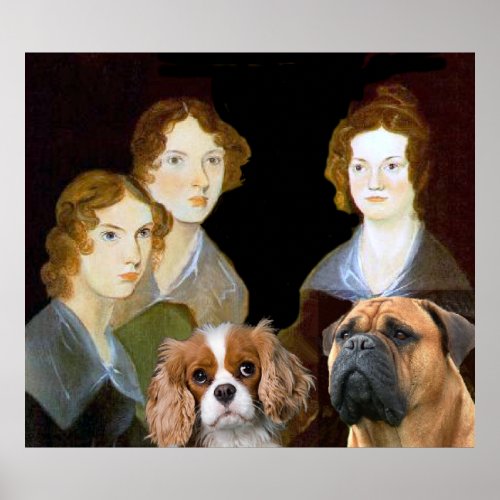 The Three Bronte girls and Keeper and Flossy Poster