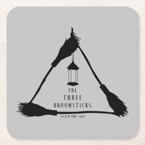 THE THREE BROOMSTICKS Logo Square Paper Coaster