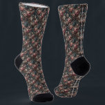 The Three Christ of Ypsilanti – Gothic Delirium Socks<br><div class="desc">A garden of fractured divinity. The Three Christ of Ypsilanti entangles snarling grotesques in lush baroque florals—each face locked in its own sacred delusion. Dusky blue blooms and blood-tinged petals spiral around ornate scrolls, whispering hymns to madness and martyrdom alike. Perfect for those who believe in beauty, even when it...</div>