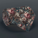 The Three Christ of Ypsilanti – Gothic Victorian Neck Tie<br><div class="desc">A garden of fractured divinity. The Three Christ of Ypsilanti entangles snarling grotesques in lush baroque florals—each face locked in its own sacred delusion. Dusky blue blooms and blood-tinged petals spiral around ornate scrolls, whispering hymns to madness and martyrdom alike. Perfect for those who believe in beauty, even when it...</div>