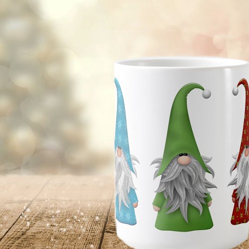 The Three Christmas Gnomes Coffee Mug