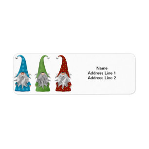 The Three Christmas Gnomes Return Address Label