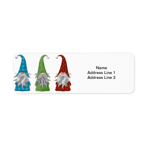 The Three Christmas Gnomes Return Address Label