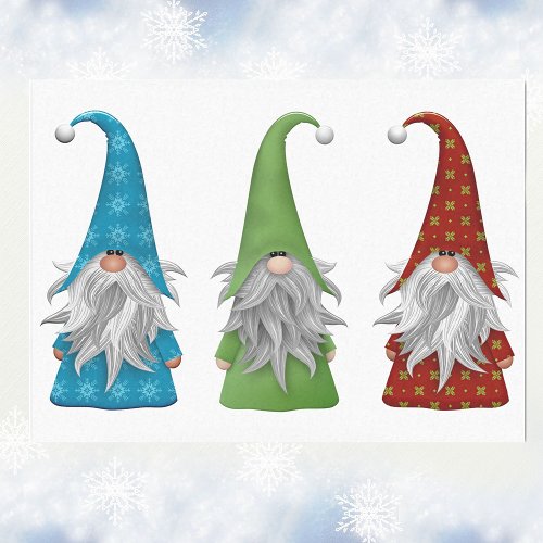 The Three Christmas Gnomes Tissue Paper