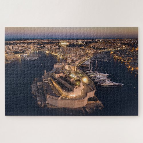 The Three Cities Valletta Malta Aerial Seascape Jigsaw Puzzle