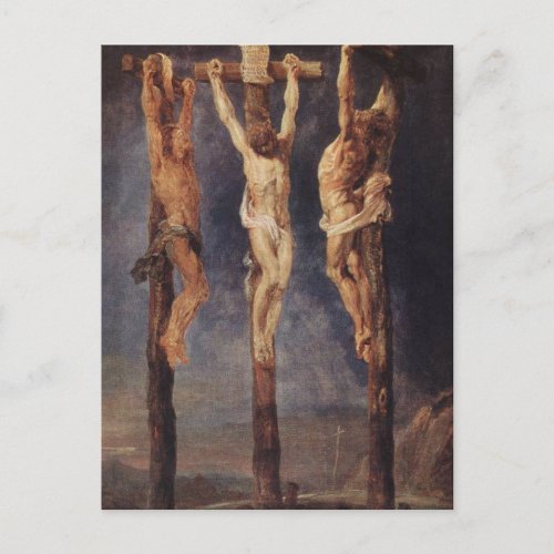 The Three Crosses by Peter Paul Rubens Postcard