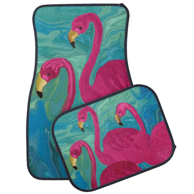 The Three Flamigos Car Floor Mat (Set)