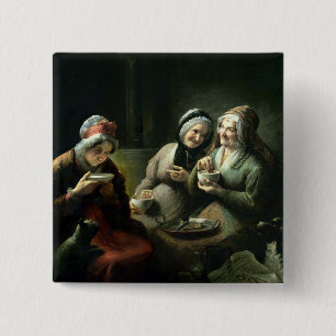 The Three Gossips Pinback Button