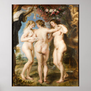 The Three Graces, by Peter Paul Rubens circa 1635 Poster