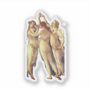 The Three Graces - detail, Primavera by Boticelli Sticker