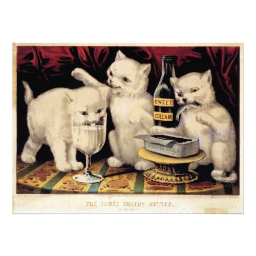 The Three Greedy Kitties At The Feast Ives Photo Print