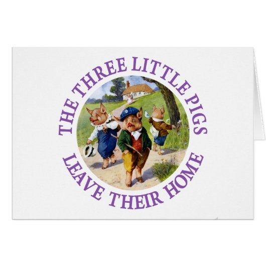 The Three Little Pigs Leave Their Home Cards (Front Horizontal)