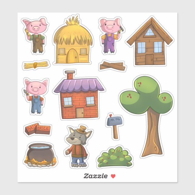 The Three Little Pigs Sticker (Sheet)