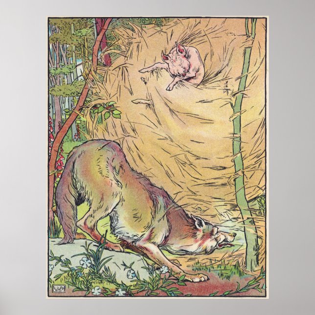 The Three Little Pigs Straw House Fairy Tale 1904 Poster (Front)