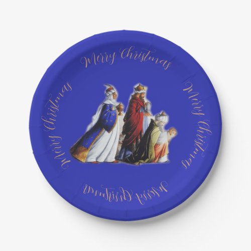 The Three Magi Bearing gifts  Christmas greeting Paper Plates